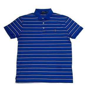 Polo Ralph Lauren Custom Slim Fit Polo Blue / White / Black Striped Size Small